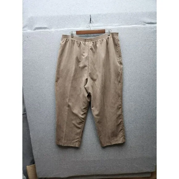 Alfred Dunner Womens Embroidered Tan Jacket & Elastic Waist Pants Set Size 20 Co - Picture 9 of 9